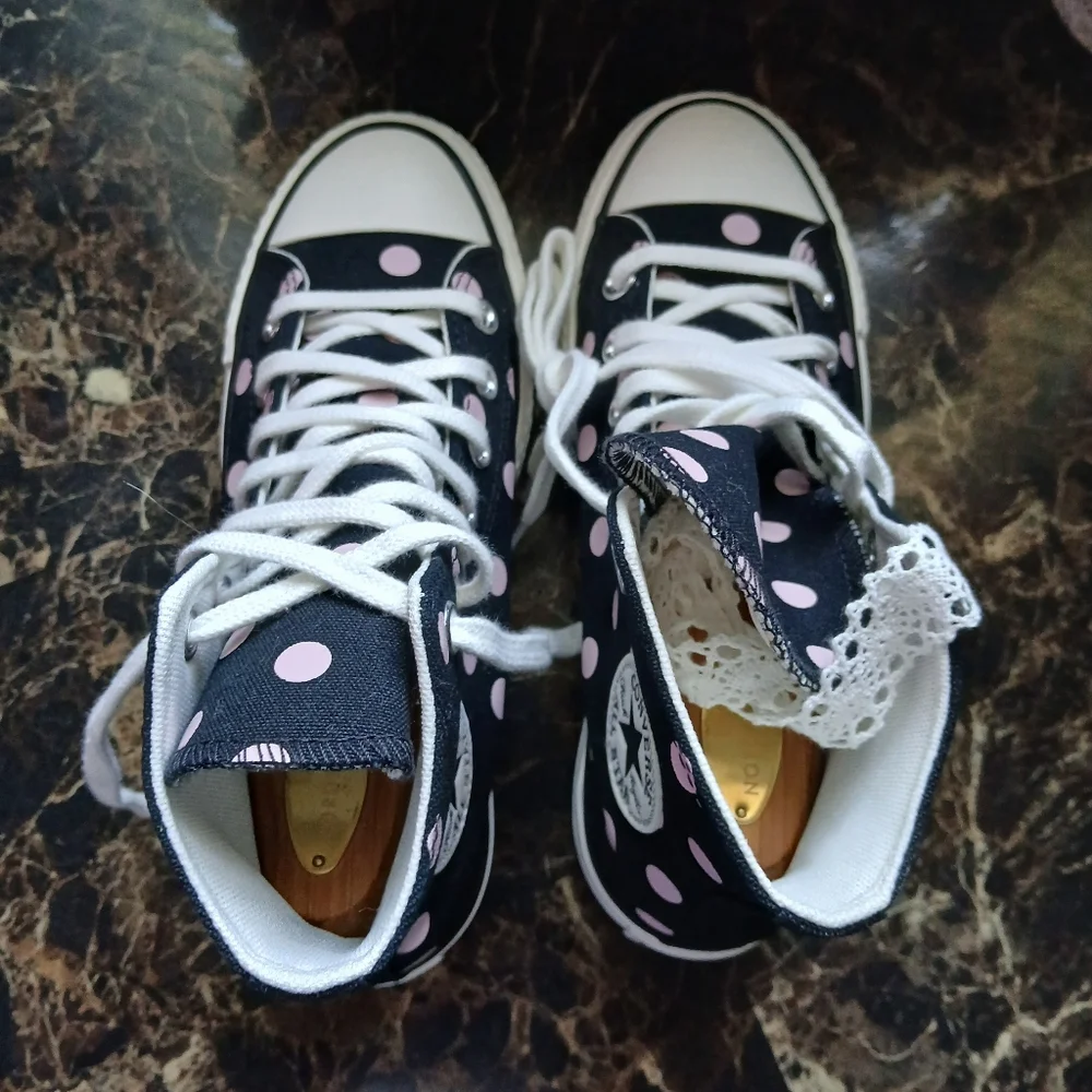 Sold CTAS Lift Hi Polk-A-Dot Platform/Lifestyle Shoes Size 7.5 for Women - Picture 7 of 11